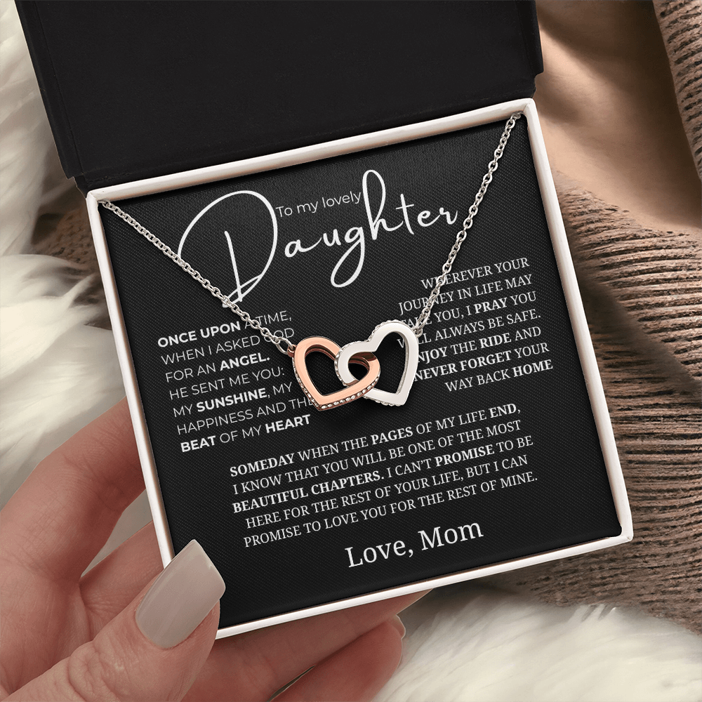 To My Lovely Daughter Interlocking Hearts Necklace