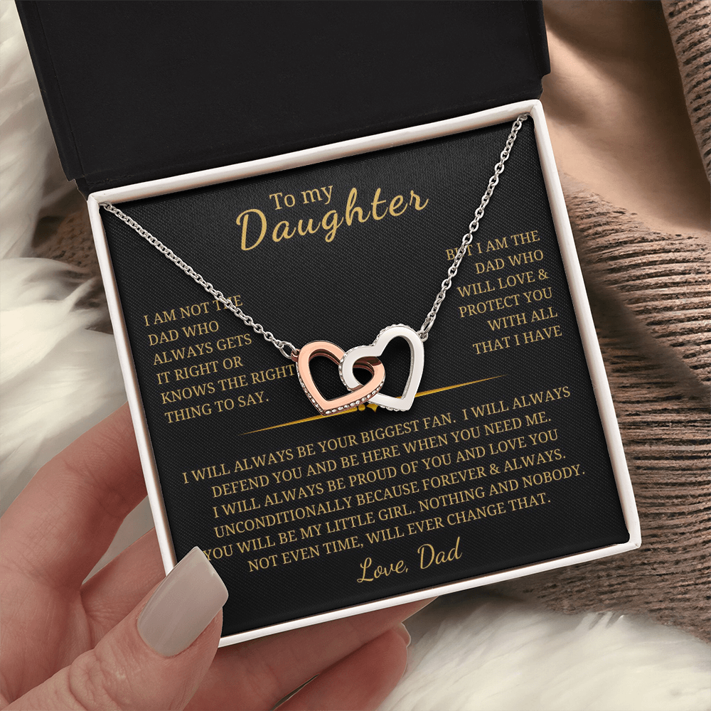 To My Daughter Interlocking Hearts Necklace