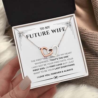 To My Future Wife Interlocking Hearts Necklace
