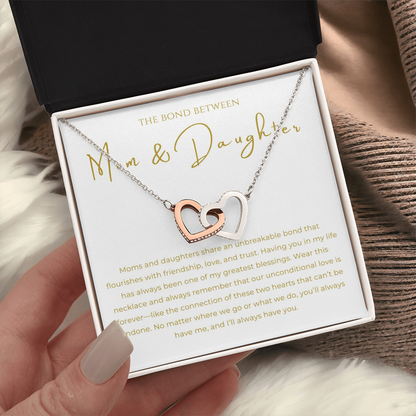 Mom & Daughter Interlocking Hearts Necklace
