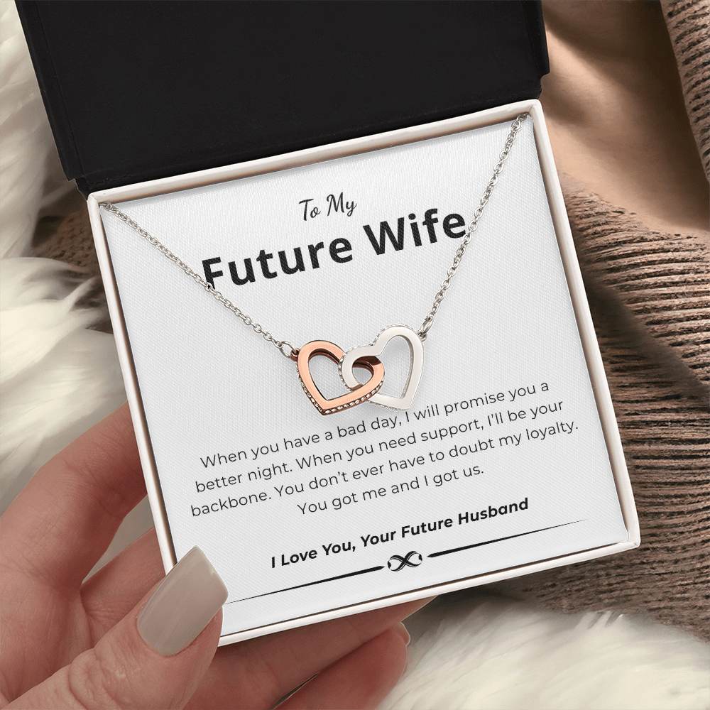To My Future Wife Interlocking Hearts Necklace
