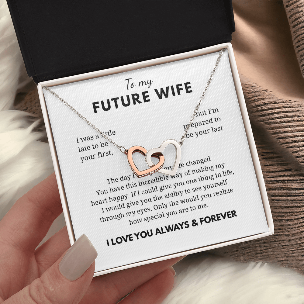 To My Future Wife Interlocking Hearts Necklace