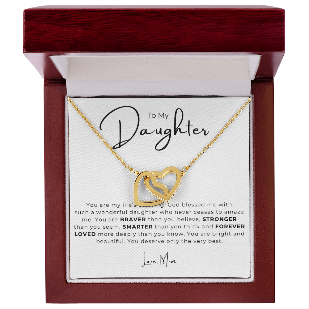 To My Daughter Interlocking Hearts Necklace