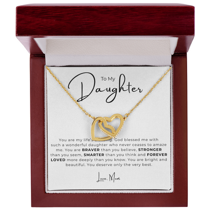 To My Daughter Interlocking Hearts Necklace
