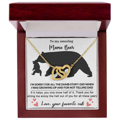 Mama Bear Interlocking Hearts Necklace