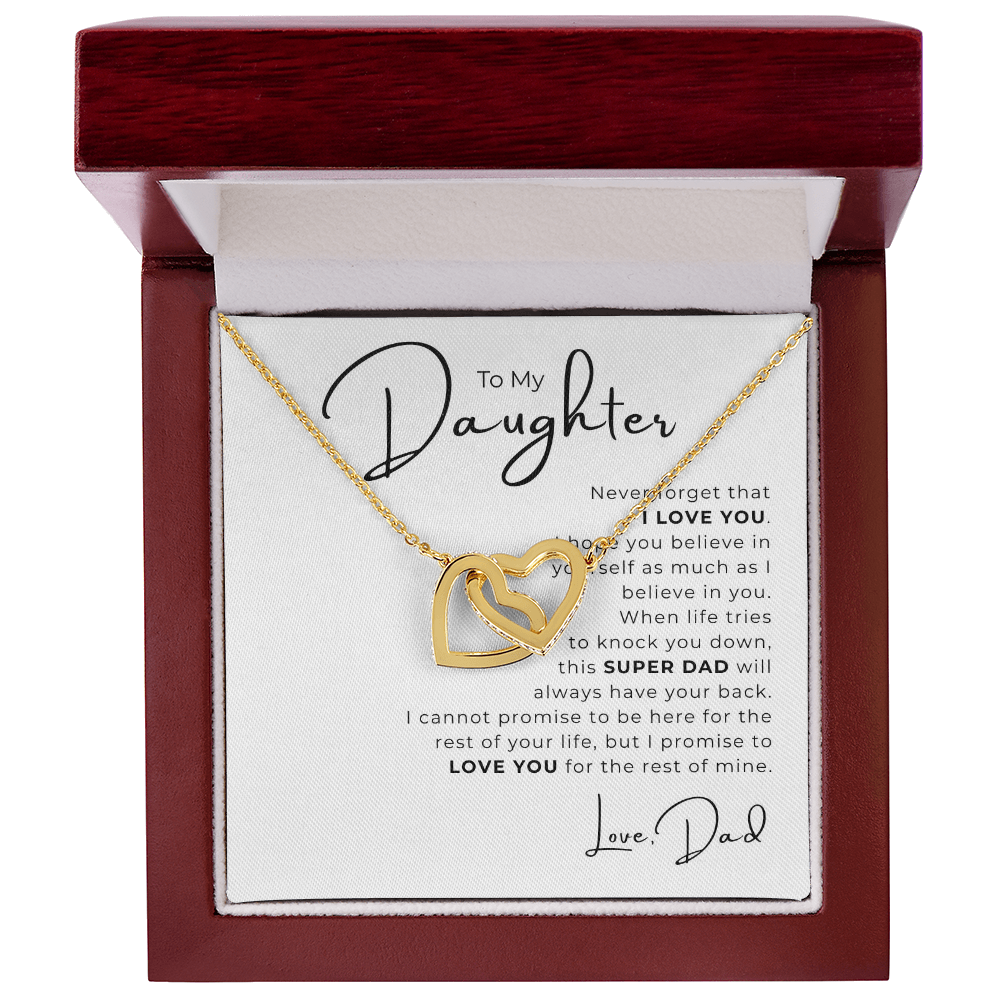 To My Daughter Interlocking Hearts Necklace