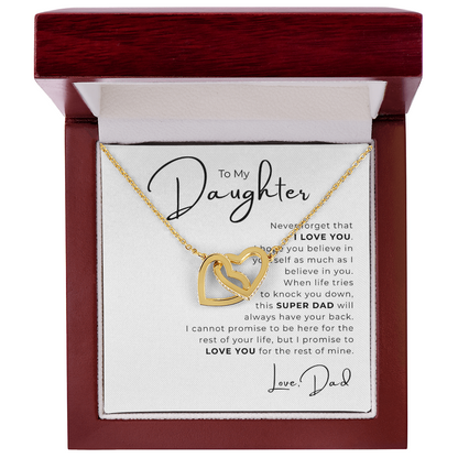 To My Daughter Interlocking Hearts Necklace