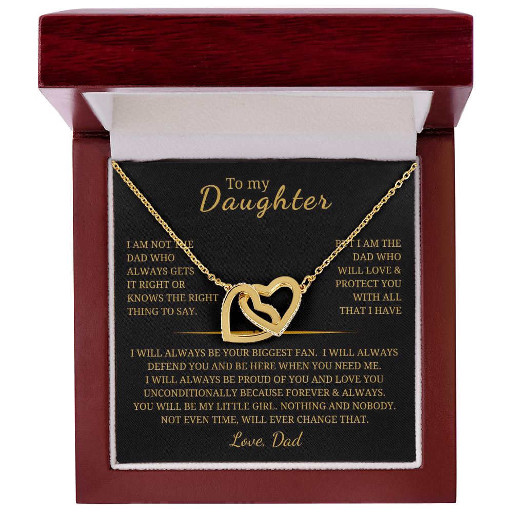 To My Daughter Interlocking Hearts Necklace