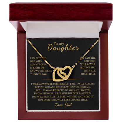 To My Daughter Interlocking Hearts Necklace