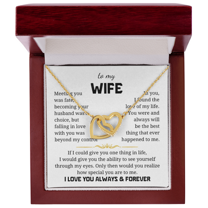 To My Wife Interlocking Hearts Necklace