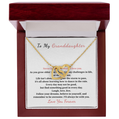 To My Granddaughter Interlocking Hearts Necklace