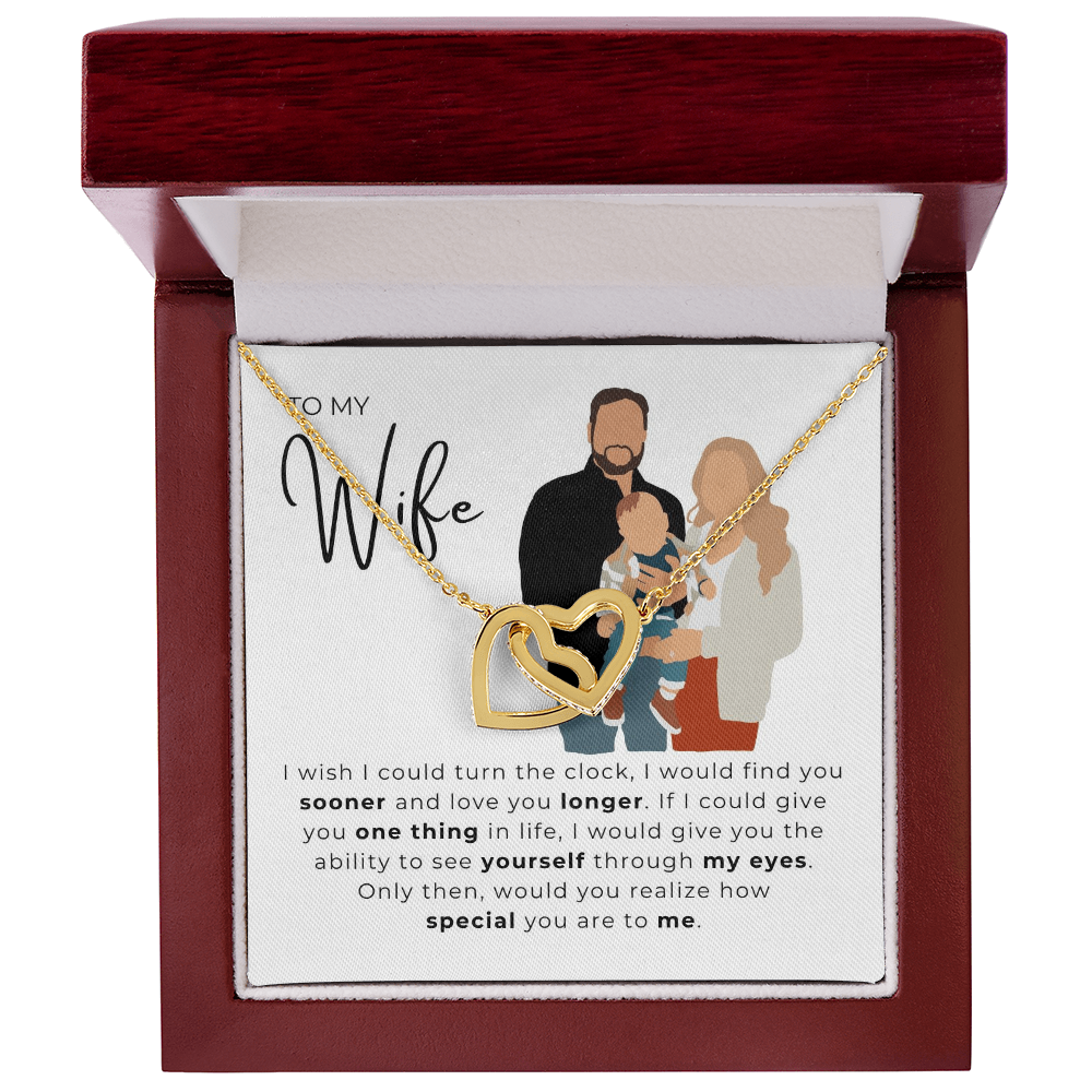 To My Wife Interlocking Hearts Necklace