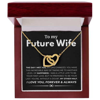 To My Future Wife Interlocking Hearts Necklace