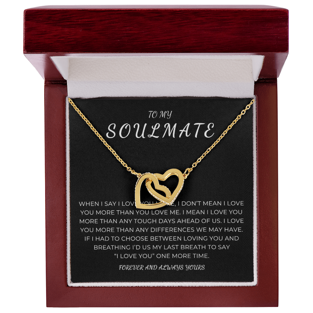 To My Soulmate Interlocking Hearts Necklace