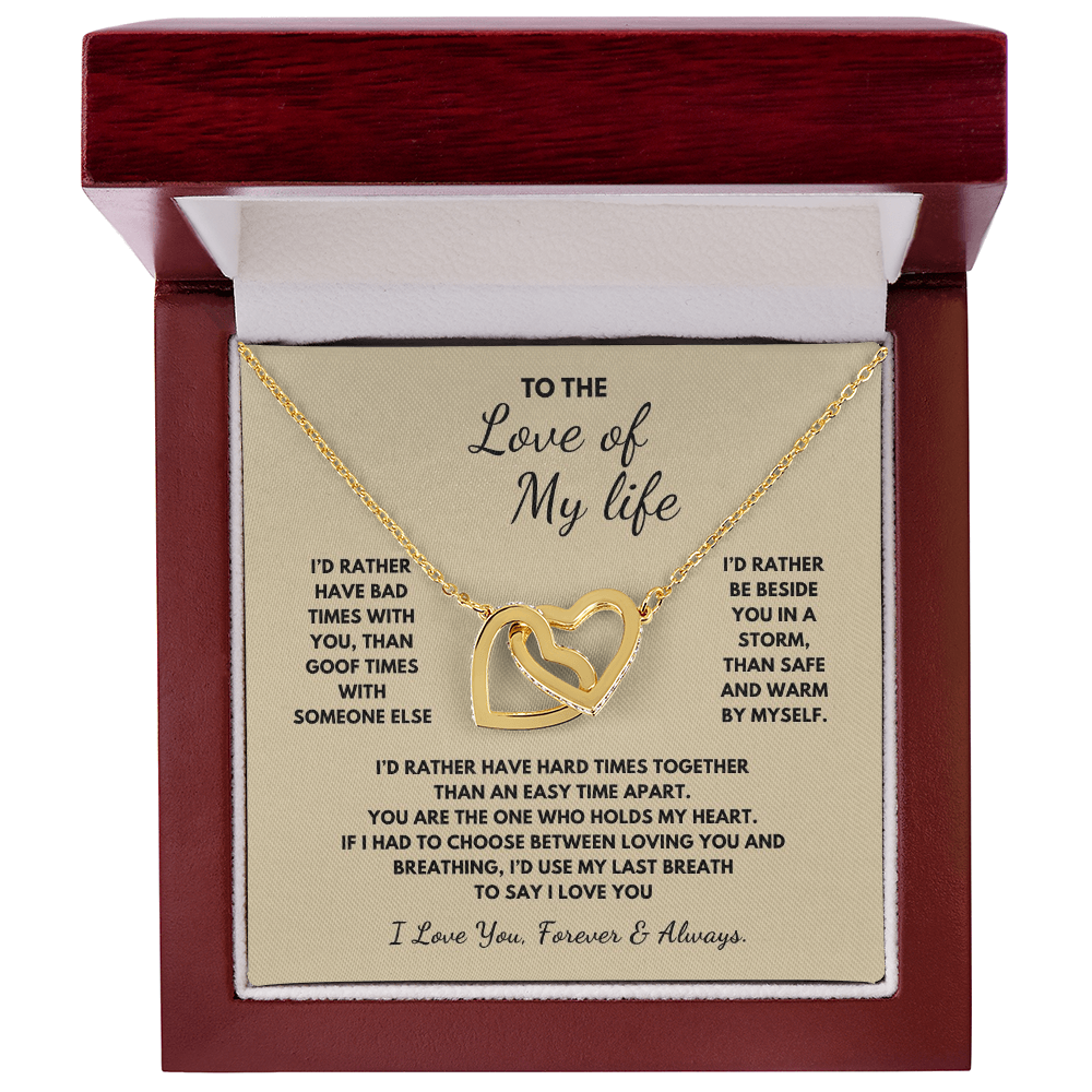 To The Love of My Life  Interlocking Hearts Necklace