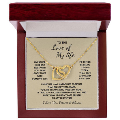 To The Love of My Life  Interlocking Hearts Necklace
