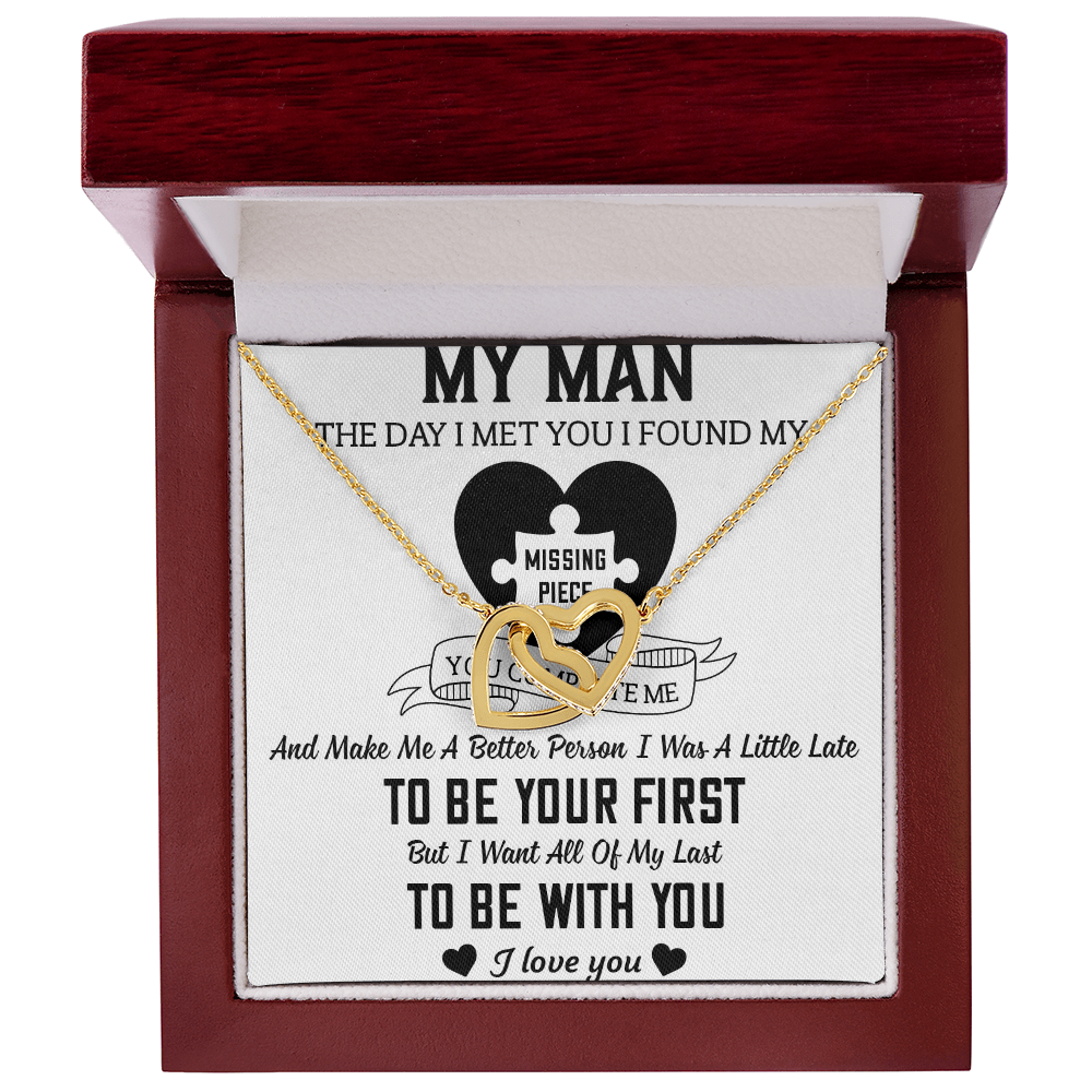 To My Man Interlocking Hearts Necklace