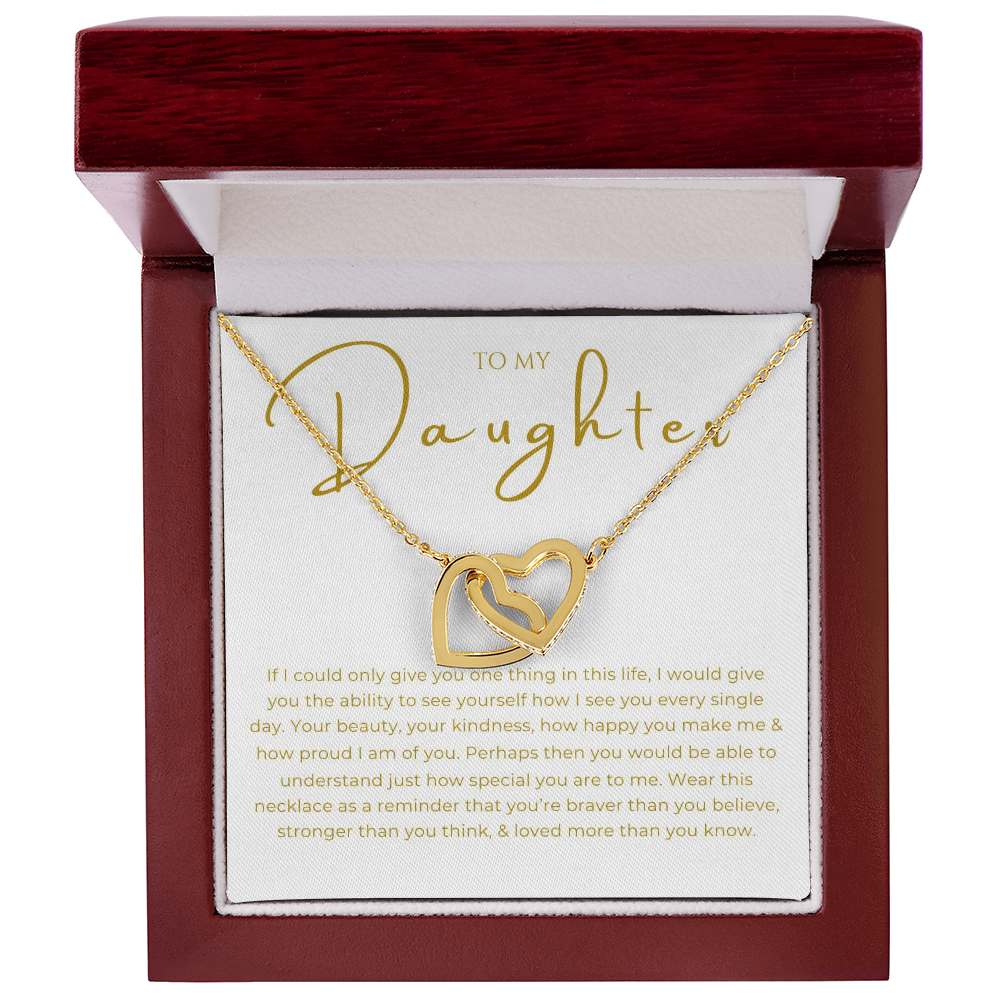 To My Daughter Interlocking Hearts Necklace