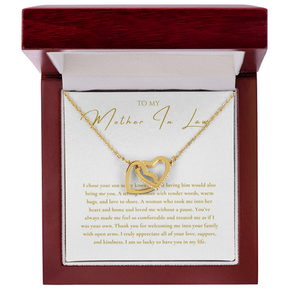 To My Mother In Law Interlocking Hearts Necklace