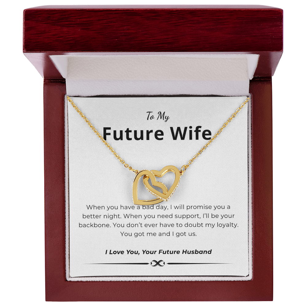 To My Future Wife Interlocking Hearts Necklace