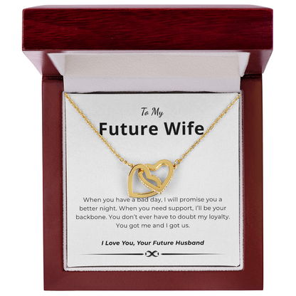 To My Future Wife Interlocking Hearts Necklace