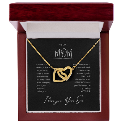 To My Mom Interlocking Hearts Necklace
