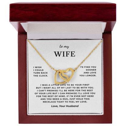 To My Wife Interlocking Hearts Necklace