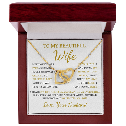 To My Beautiful Wife  Interlocking Hearts Necklace