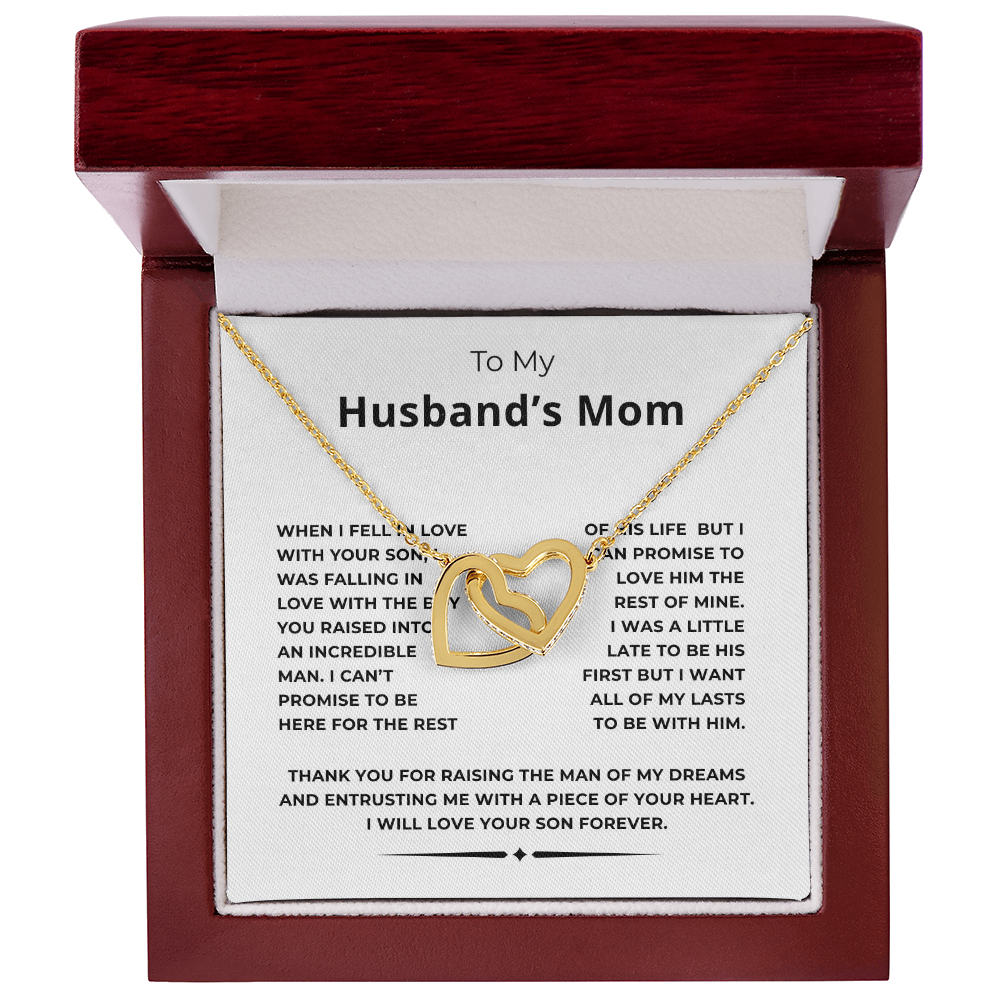 To My Husband's Mom Interlocking Hearts Necklace
