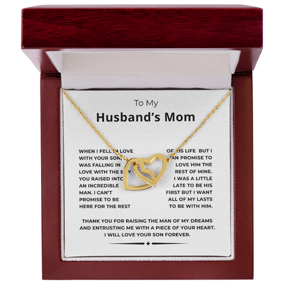To My Husband's Mom Interlocking Hearts Necklace