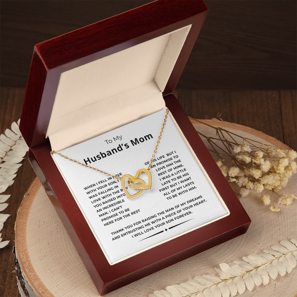 To My Husband's Mom Interlocking Hearts Necklace