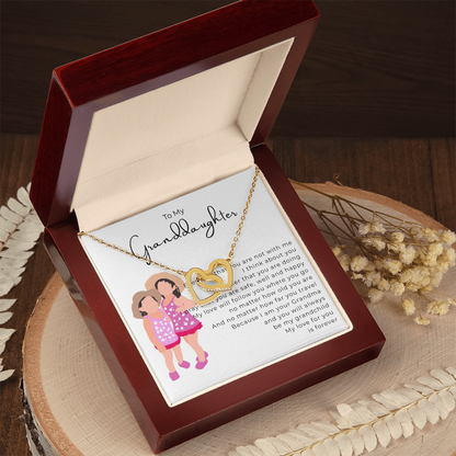 To My Granddaughter Interlocking Hearts Necklace