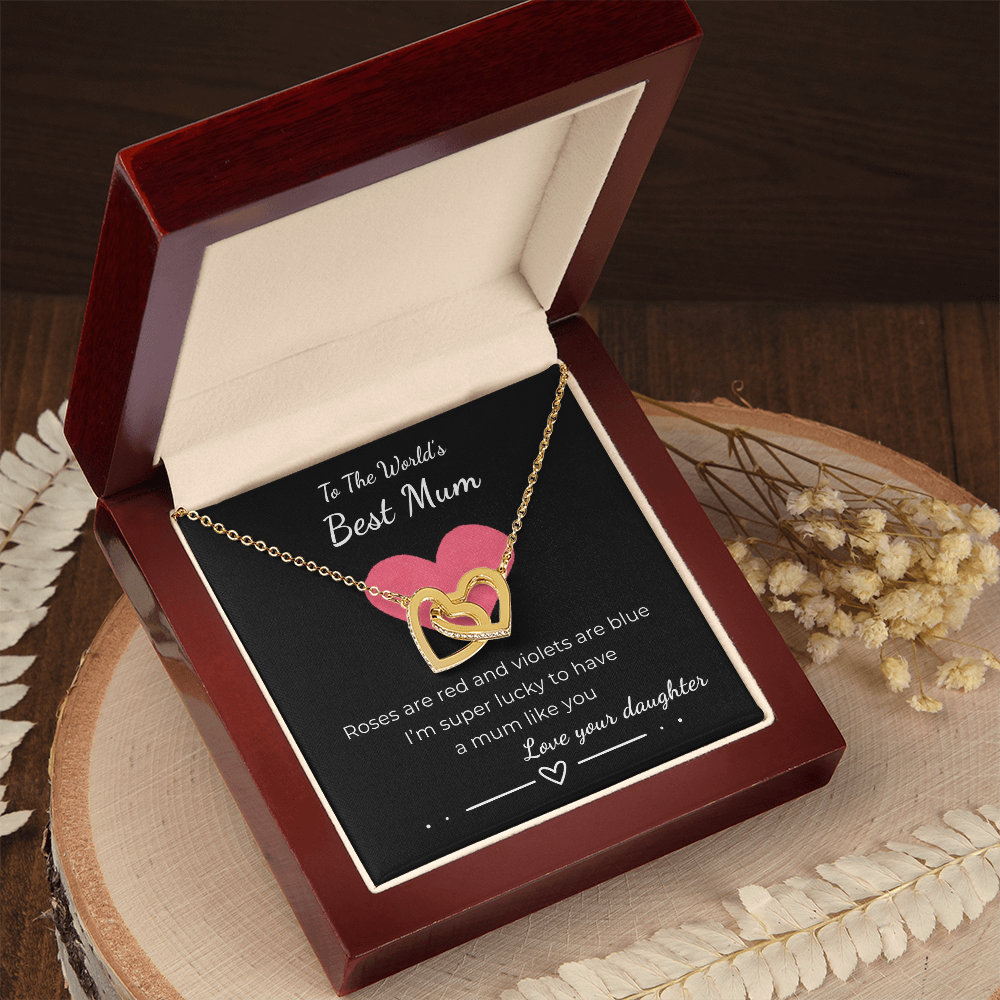 To The World's Best Mom Interlocking Hearts Necklace