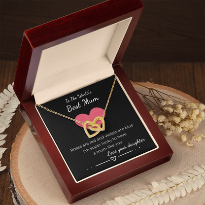 To The World's Best Mom Interlocking Hearts Necklace