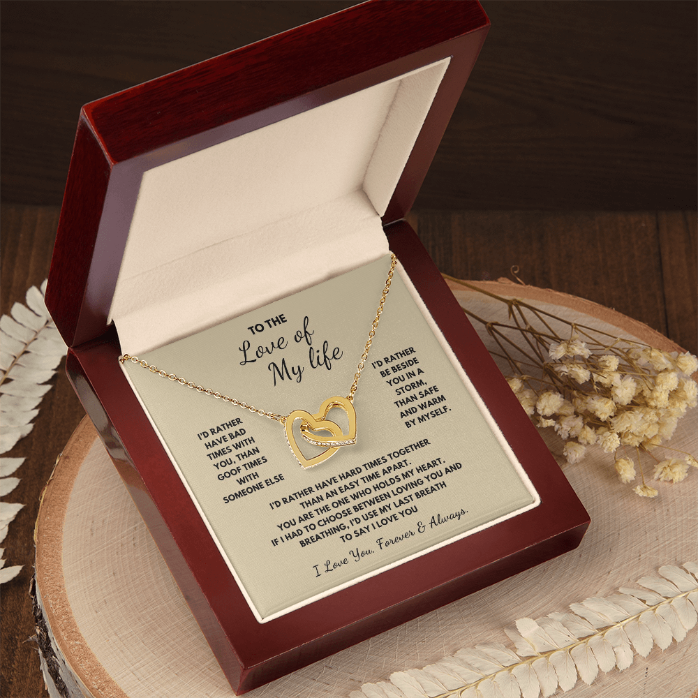 To The Love of My Life  Interlocking Hearts Necklace