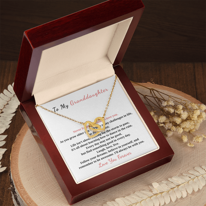 To My Granddaughter Interlocking Hearts Necklace