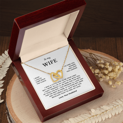 To My Wife Interlocking Hearts Necklace