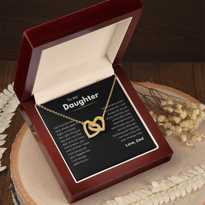 To My Daughter Interlocking Hearts Necklace