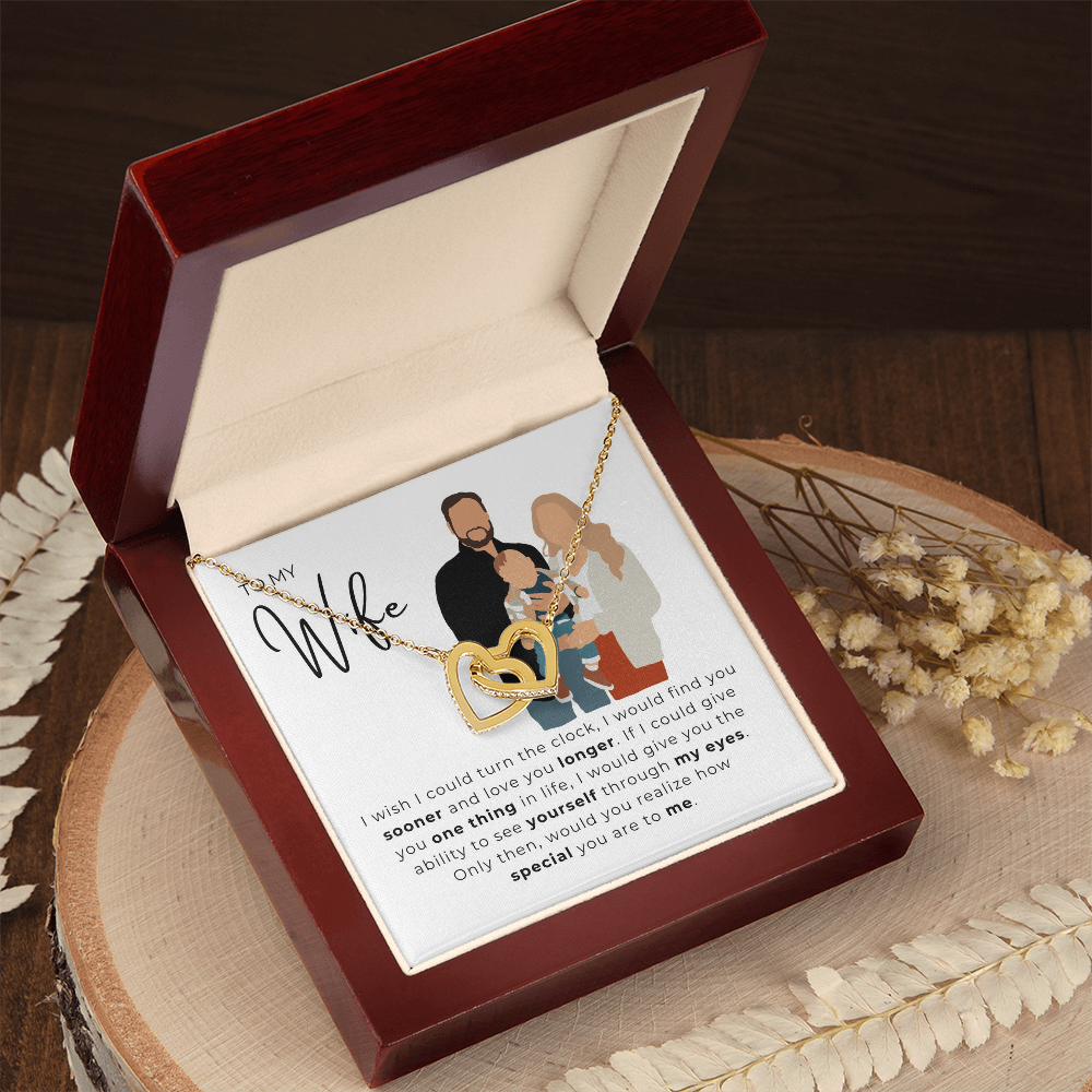 To My Wife Interlocking Hearts Necklace