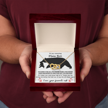 Mama Bear Interlocking Hearts Necklace
