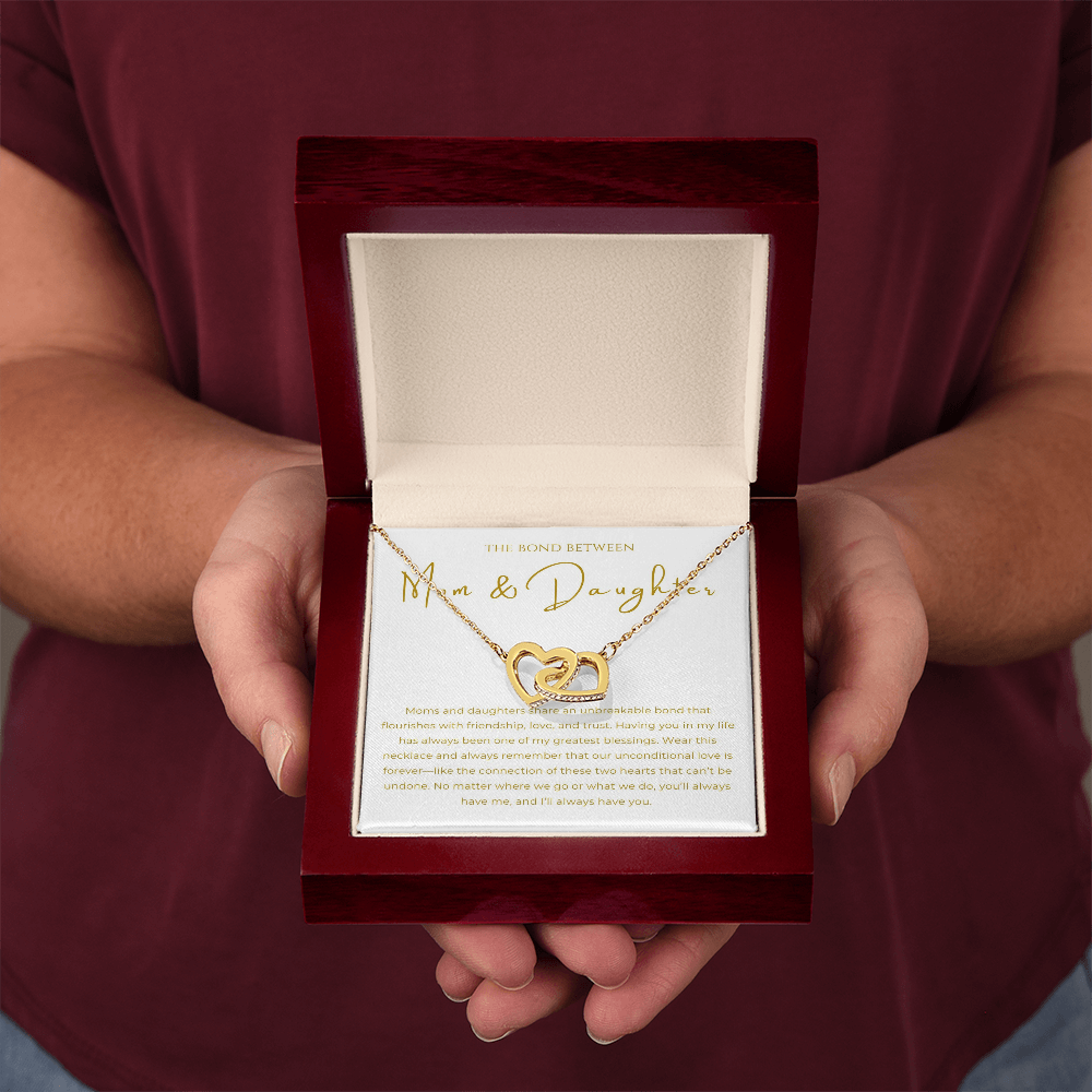 Mom & Daughter Interlocking Hearts Necklace