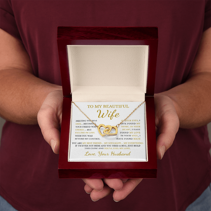 To My Beautiful Wife  Interlocking Hearts Necklace