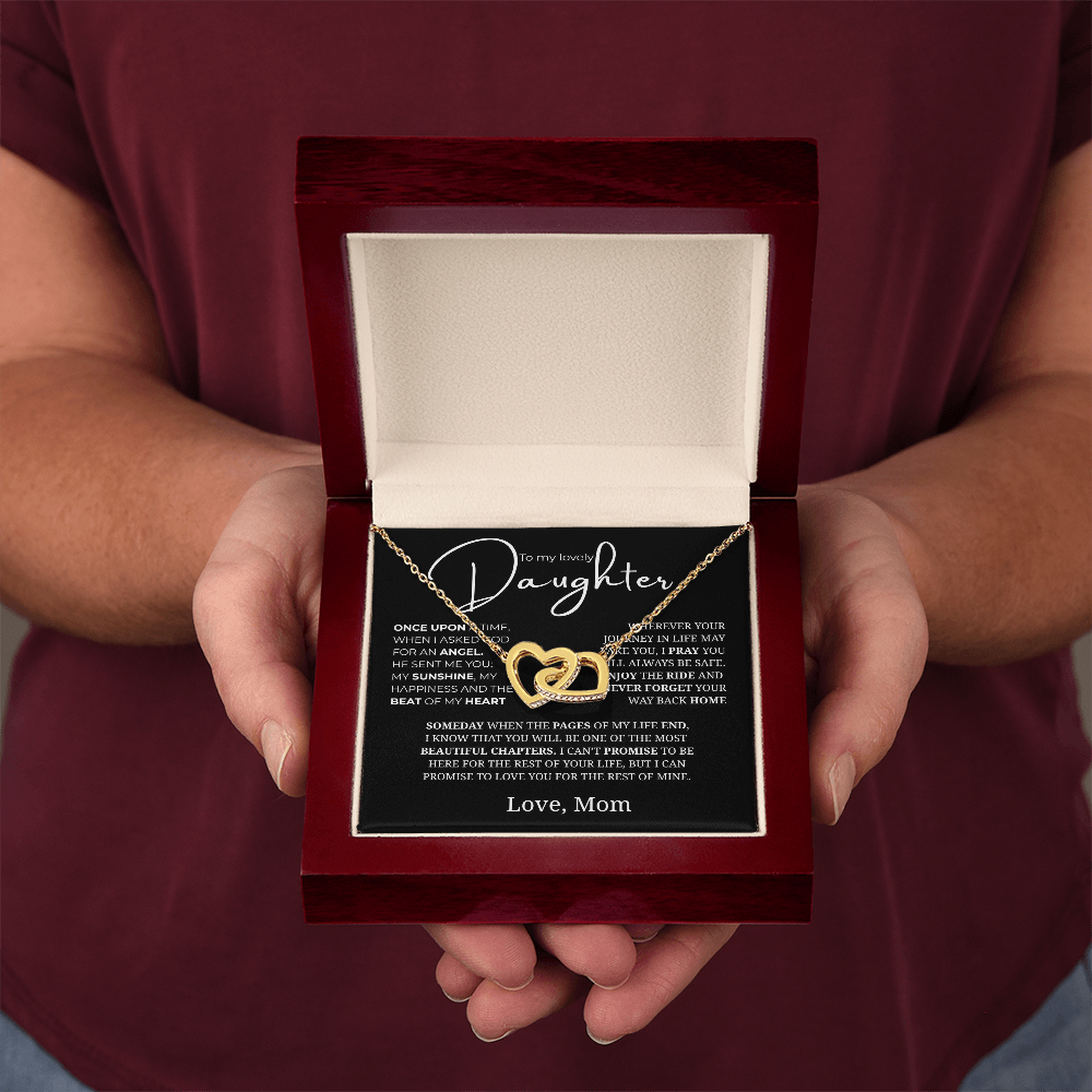 To My Lovely Daughter Interlocking Hearts Necklace