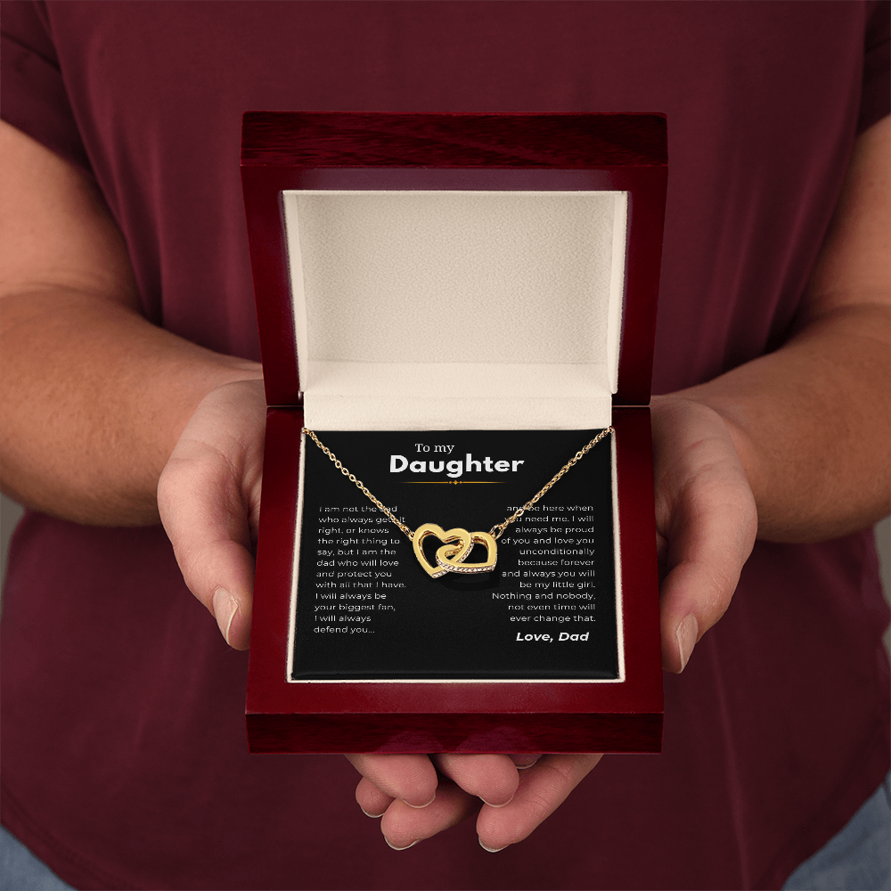 To My Daughter Interlocking Hearts Necklace