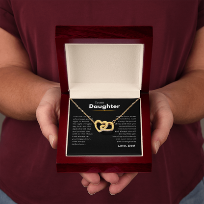 To My Daughter Interlocking Hearts Necklace
