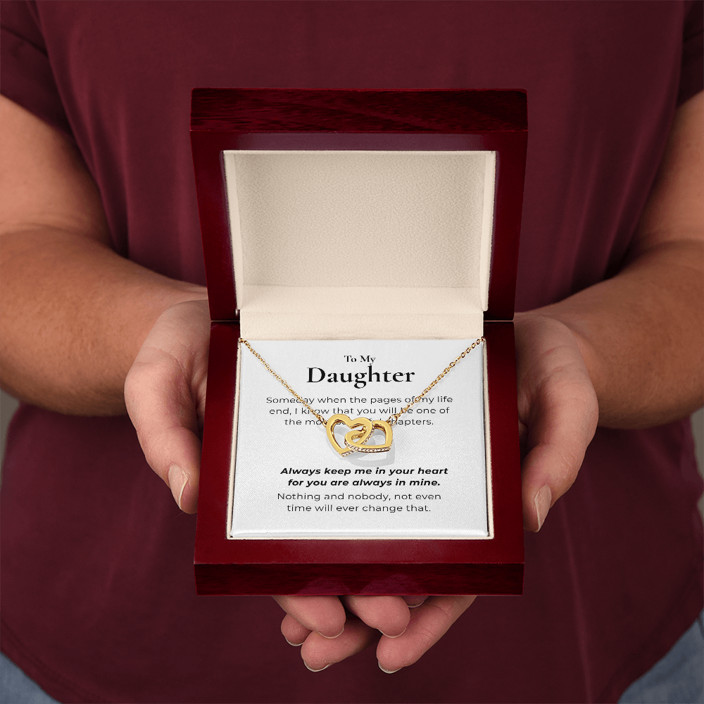 To My Daughter Interlocking Hearts Necklace