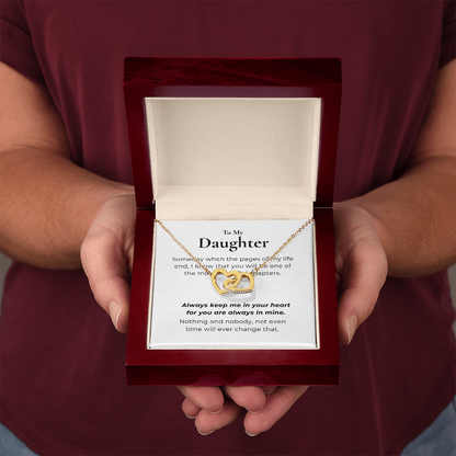 To My Daughter Interlocking Hearts Necklace