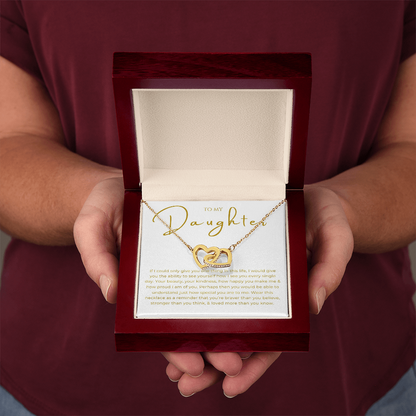 To My Daughter Interlocking Hearts Necklace