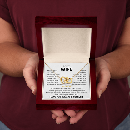 To My Wife Interlocking Hearts Necklace