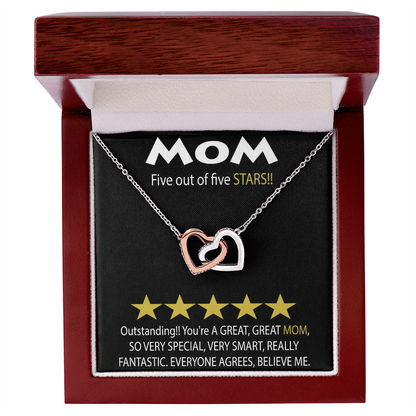 Mom 5 Stars Interlocking Hearts Necklace